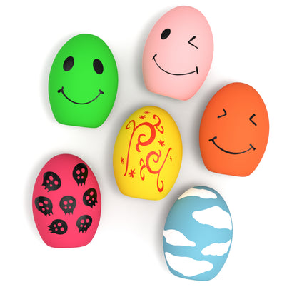 SCHITEC Squeaky Dog Toys, [6 Pack] Puppy Toy Soft Bouncing Egg Balls with Squeaker, Interactive Latex Rubber Pet Ball for Puppies Small Breed