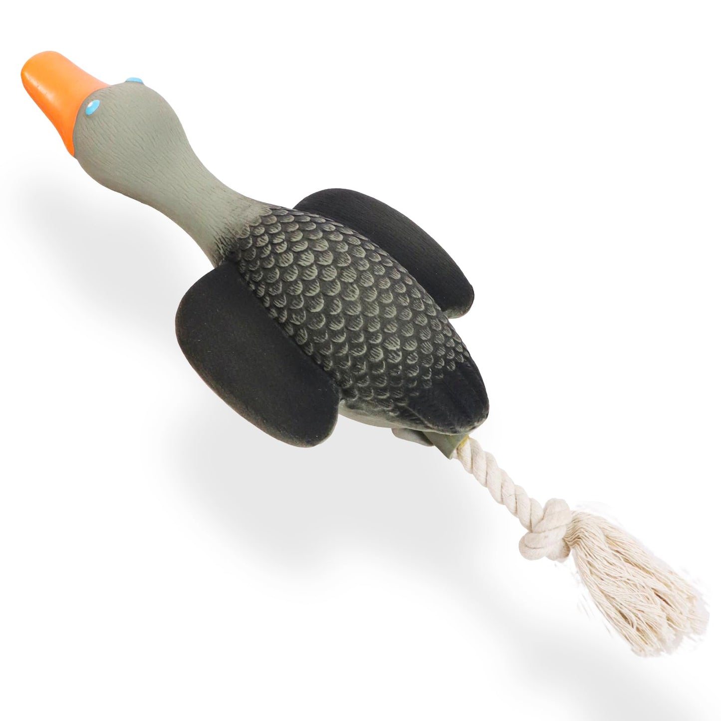 SCHITEC Squeaky Rope Dog Toys, Latex Rubber Squeak Duck Tug of War Toy, Interactive Play Puppy Stuffed Chew Toy for Small Medium Dogs