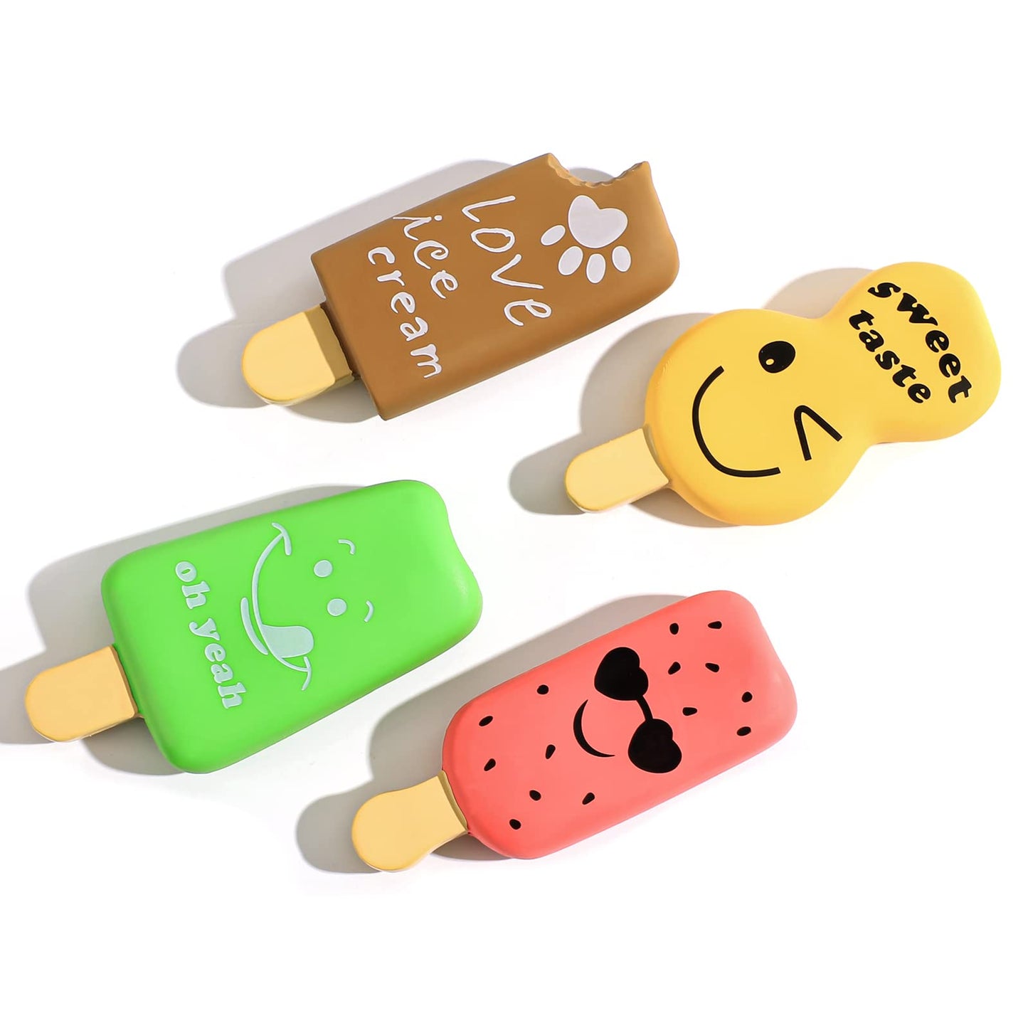 SCHITEC Squeaky Dog Toy, [4 Pack] Natural Latex Rubber Interactive Toys for Small Dogs Puppies