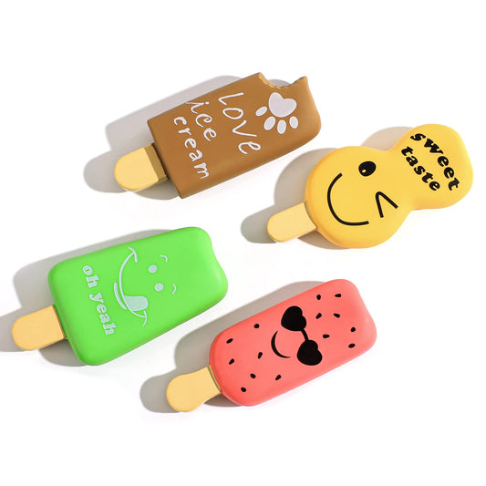 SCHITEC Squeaky Dog Toy, [4 Pack] Natural Latex Rubber Interactive Toys for Small Dogs Puppies