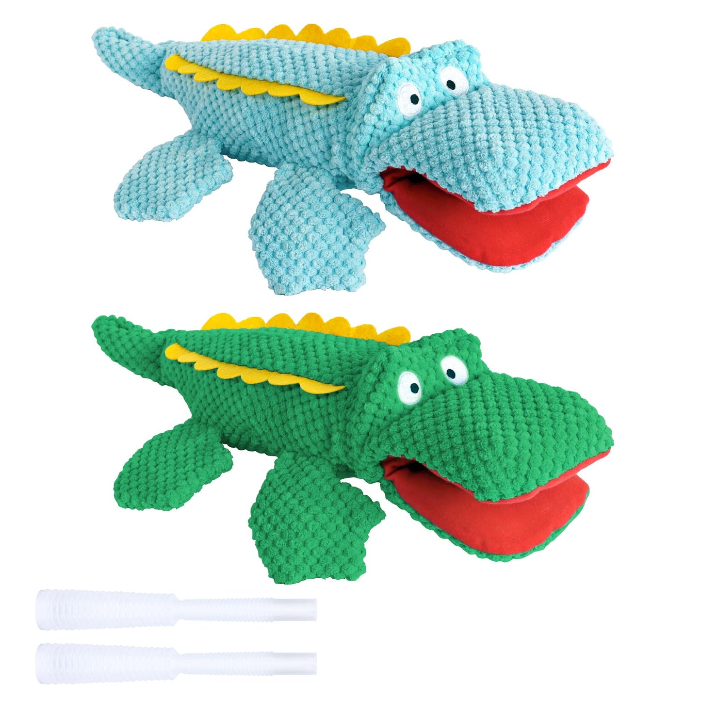 SCHITEC Squeaky Dog Toys, No Stuffing Crinkle Plush Water Bottle Dog Toy, [2 Pack] Interactive Squawking Puppy Teething Pet Chew Toy for Small Medium Large Dogs