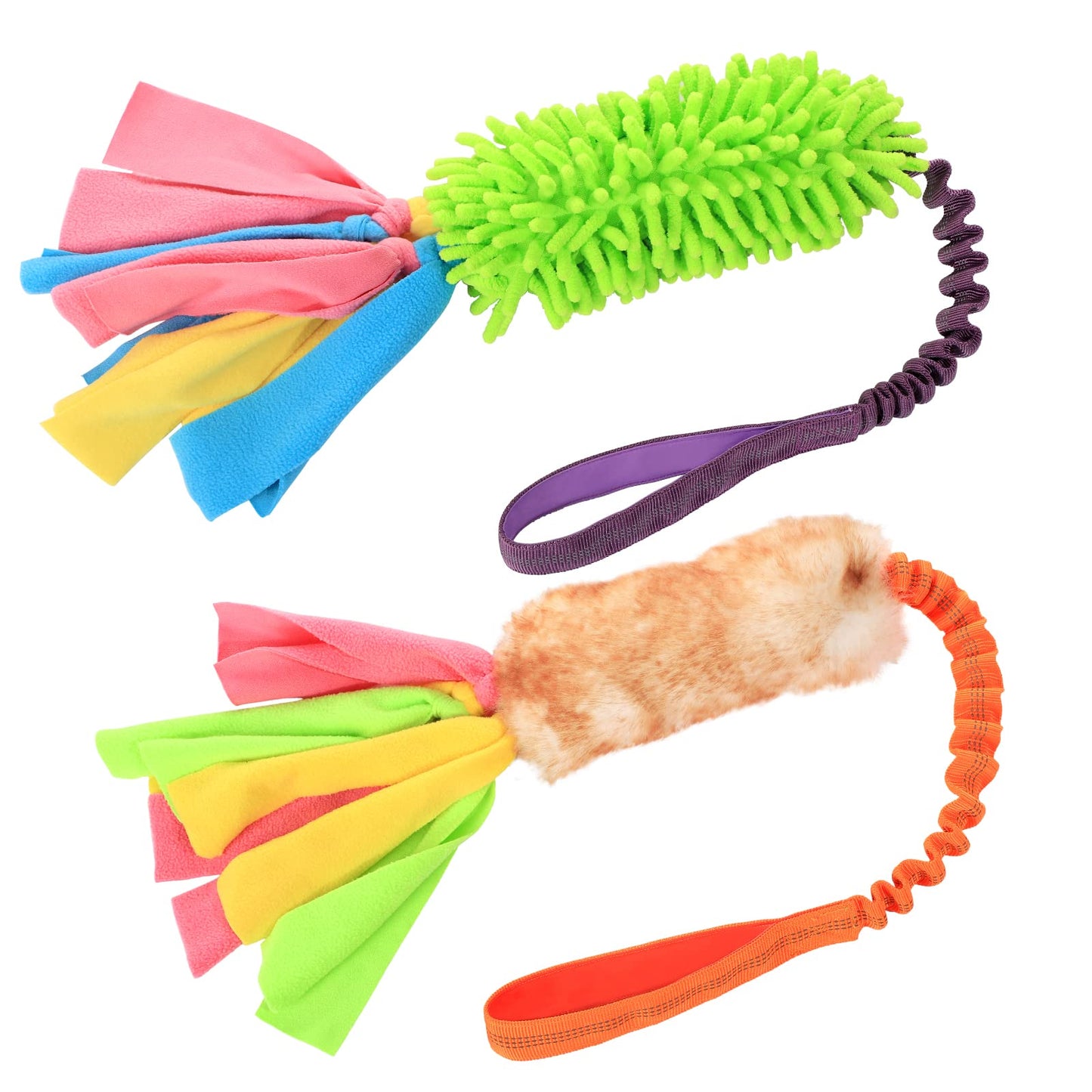 SCHITEC Tug Toy for Dogs, [2 Pack] Bungee Tug of War Squeaky Rope Toys for Exercise & Interactive Play Games, Puppy Training Pull Toy for Small Medium Large Dog