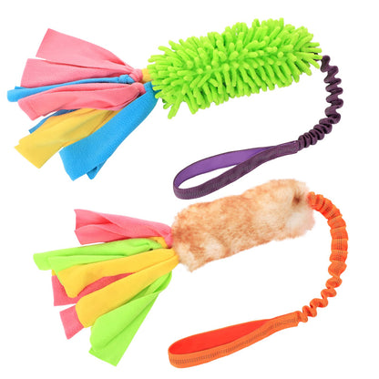 SCHITEC Tug Toy for Dogs, [2 Pack] Bungee Tug of War Squeaky Rope Toys for Exercise & Interactive Play Games, Puppy Training Pull Toy for Small Medium Large Dog