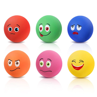 SCHITEC Squeaky Dog Toys, Funny Interactive Puppy Ball Toy, [6 Pack] Latex Rubber Squeak Pet Balls for Puppies Small Breed Dogs
