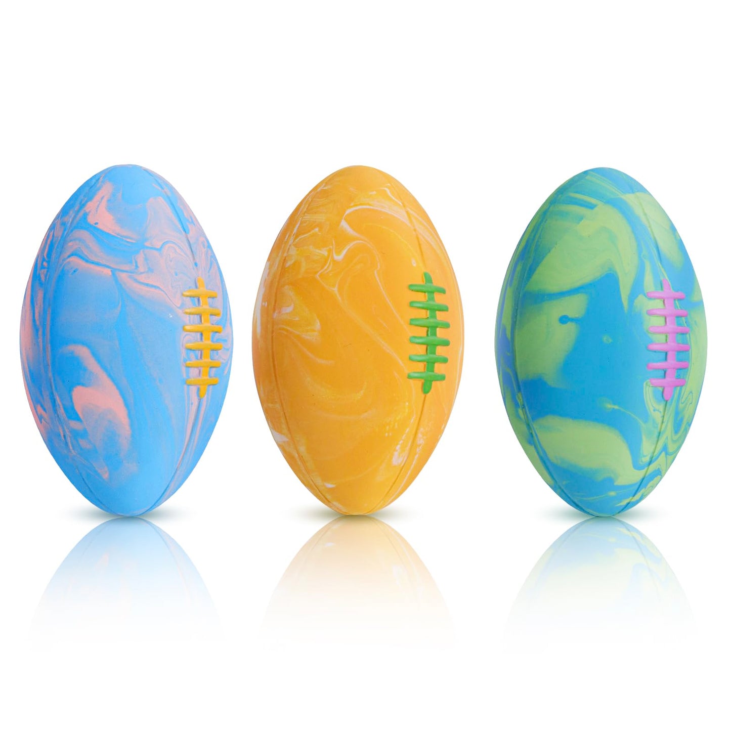 SCHITEC Dog Squeaky Ball Toys, Interactive Pet Balls for Fetch Play, Latex Rubber Football Toy for Medium Large Breed Dogs