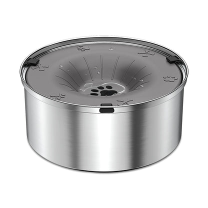 SCHITEC Dog Water Bowl No Spill 3L/0.8 Gallon Slow Drinking Anti-Splash Stainless Steel Dog Bowl with Floating Disk, Spill Proof Pet Travel Water Dispenser for Sloppy Messy Drinkers(Gray)