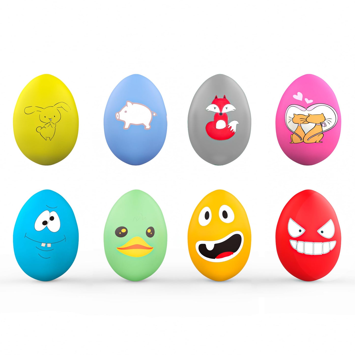 SCHITEC Squeaky Dog Toys, [8 Pack] Latex Squeaker Bouncy Egg for Small Medium Pets Puppies, 2.5” Soft Animal Rubber Interactive Fetch Ball Set