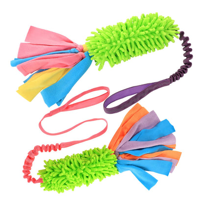 SCHITEC Dog Tug Toy, [2 Pack] Interactive Play Training Bungee Rope, Squeaky Tug of War Exercise Pull Toys for Puppy Small Medium Large Dogs