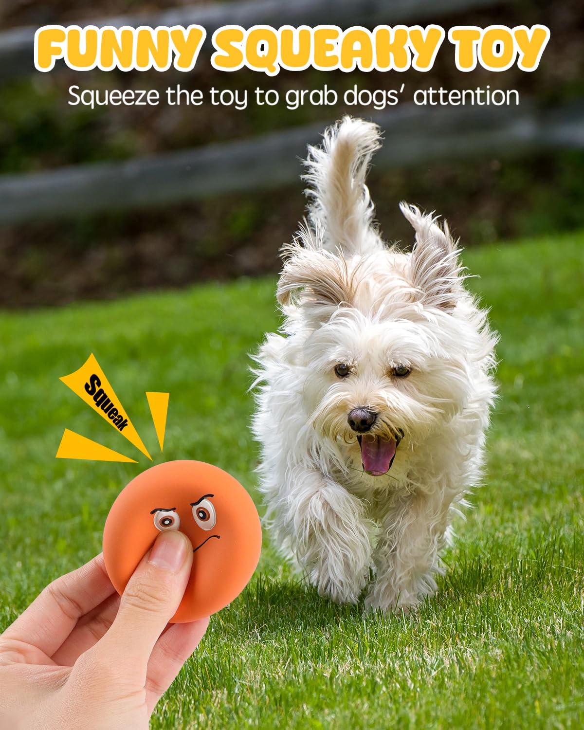 SCHITEC Squeaky Dog Toys, Funny Interactive Puppy Ball Toy, [6 Pack] Latex Rubber Squeak Pet Balls for Puppies Small Breed Dogs