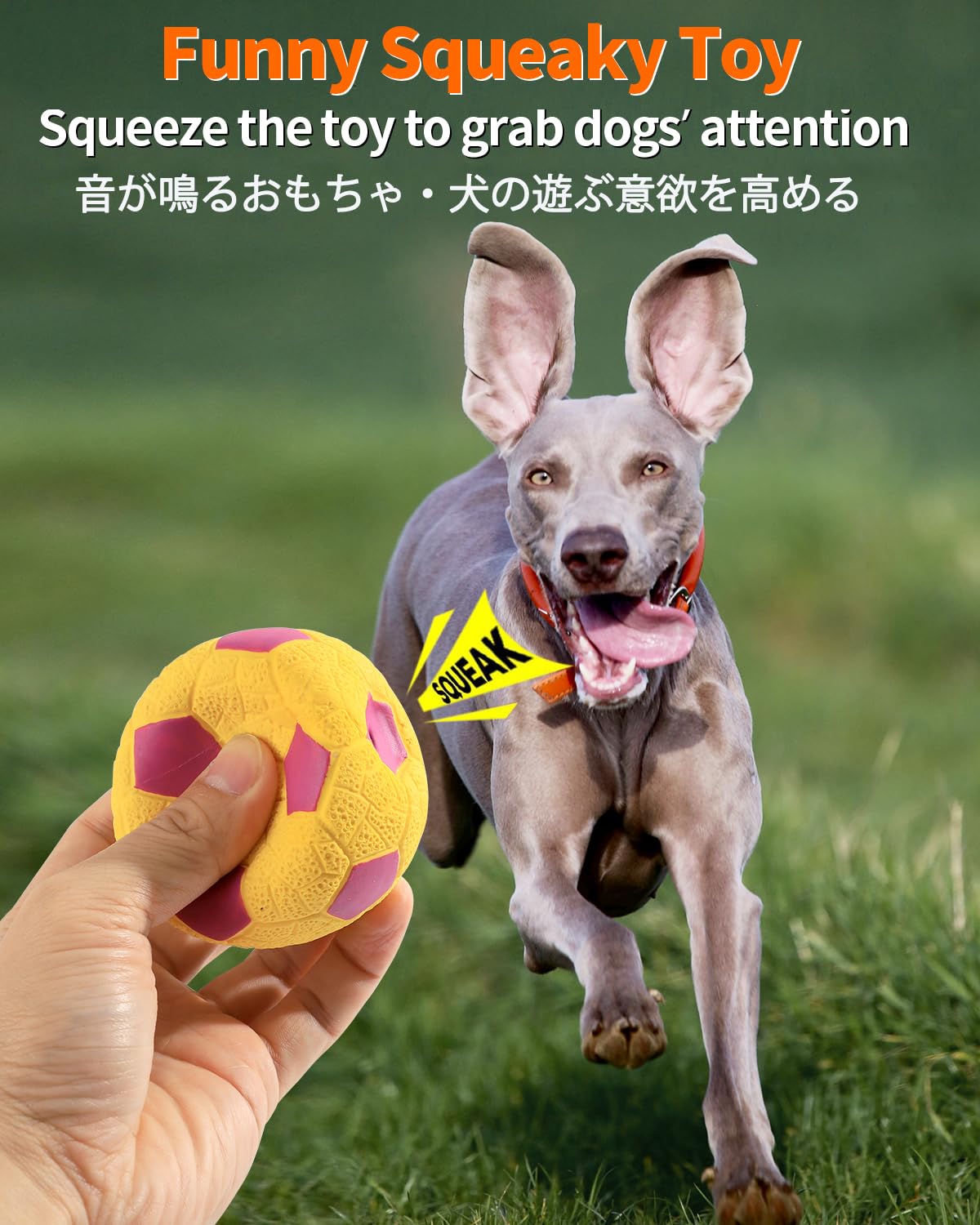 Squeaky Dog Toys, [4 Pack] Interactive Dog Balls with Squeaker for Medium Dogs, 2.8'' Soft Latex Rubber Bouncy Fetch Play Ball Toy