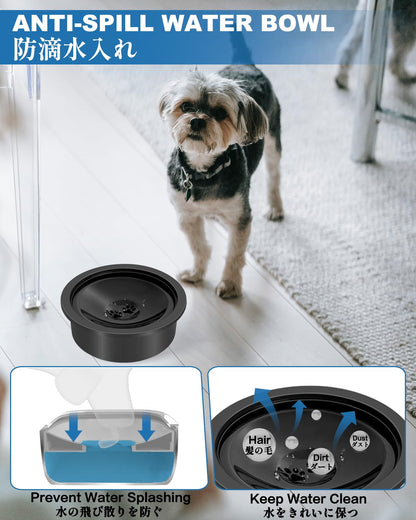 No Spill Water Bowl for Dogs, 30oz Slow Drinking Dog Slobber Stopper, Non Spilling Messy Splash or Drip