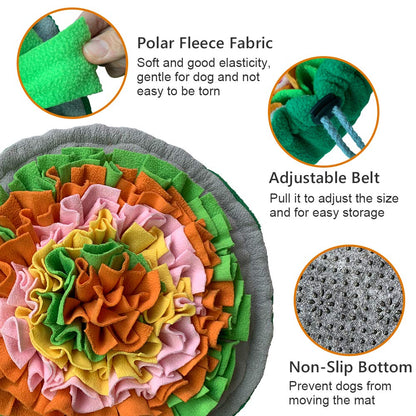 Snuffle Mat for Dogs, Interactive Foraging Puzzle Blanket, Nosework Feeding Bowl Sniffing Pad for Cats Puppies Small Medium Pets