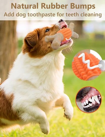 SCHITEC Dog Chew Toy for Aggressive Chewers, Tough Big Nylon & Rubber Teething Stick with Real Maple Wood Flavor for Large Medium Breed