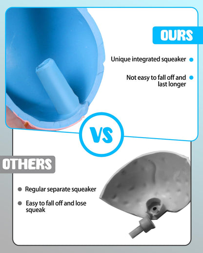 SCHITEC Dog Squeaky Ball Toys, Interactive Pet Balls for Fetch Play, Latex Rubber Football Toy for Medium Large Breed Dogs