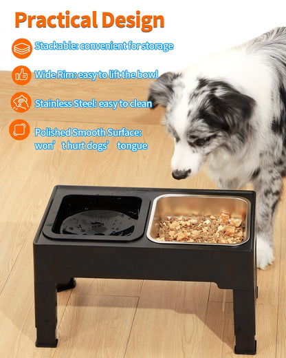 Stainless Steel Dog Bowls, [2 Pack] Water and Food Bowl Set, 1.6L Pet Metal Dishes for Small Medium Large Dogs