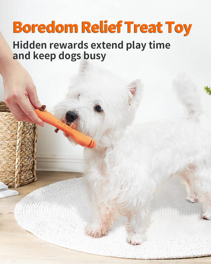 SCHITEC Puppy Chew Toys, [2 Pack] Interactive Treat Dispensing Puzzle Toy for Small Dogs, Tough Rubber Teething Dog Bones for Puppies