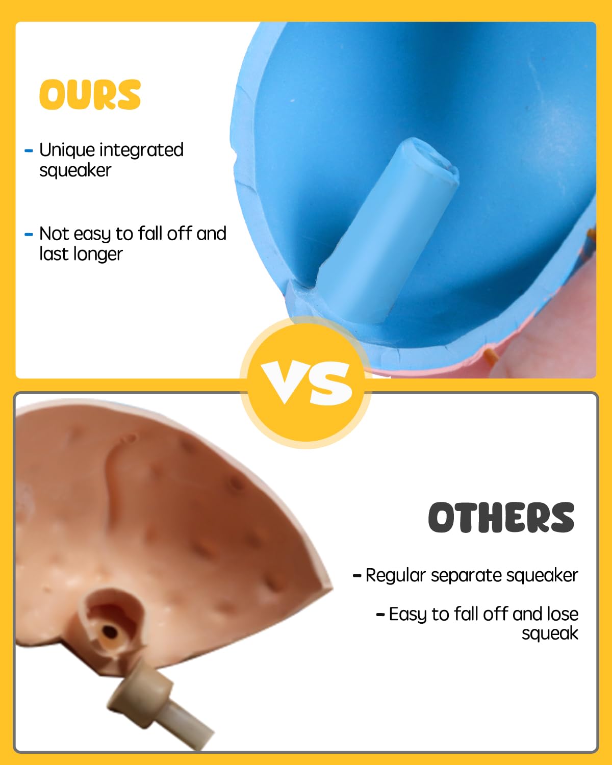 SCHITEC Dog Squeaky Toy Balls, Interactive Squeak Puppy Balls for Fetch Play, Latex Rubber Pet Toy for Puppies Mini Breed Small Dogs