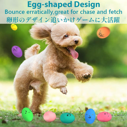 SCHITEC Squeaky Dog Toys, [8 Pack] Latex Squeak Dog Ball for Small Pets & Puppies, 2.3” Soft Rubber Bouncy Interactive Fetch Balls