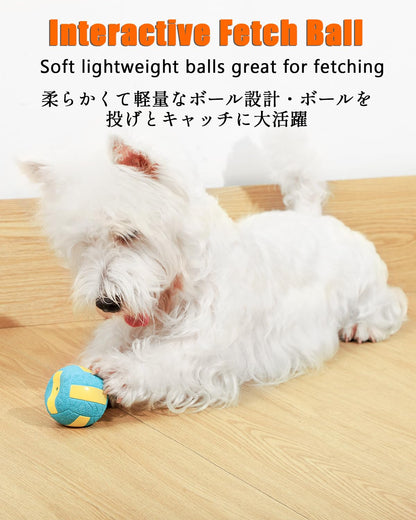 SCHITEC Squeaky Dog Balls, [4 Pack] Interactive Latex Rubber Squeak Dog Toys, 2.4'' Soft Bouncy Fetch Play Ball Toy for Small Dogs Puppies