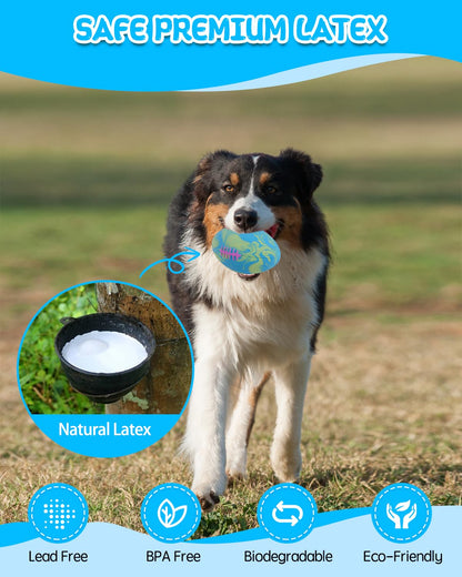 SCHITEC Dog Squeaky Ball Toys, Interactive Pet Balls for Fetch Play, Latex Rubber Football Toy for Medium Large Breed Dogs