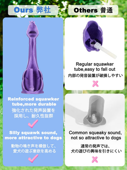 SCHITEC Squeaky Dog Toys, [2 Pack] Squawking Latex Toy with Interactive Squeaker, Squeak Rubber Duck Chicken for Medium Small Dogs