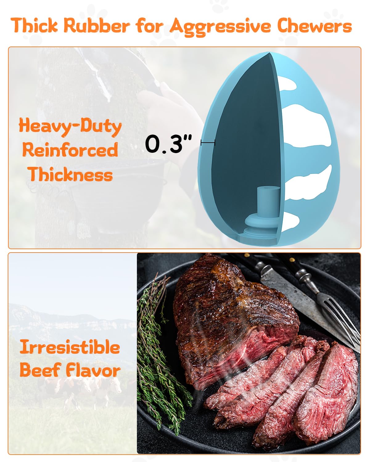 SCHITEC Squeaky Dog Toys for Aggressive Chewers, Tough Rubber Bouncy Balls for Boredom, Durable Pet Chew Toy Ball for Large Medium Breed Dogs (2.8 * 3.7inch)