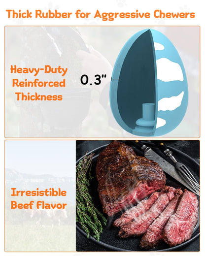 SCHITEC Squeaky Dog Toys for Aggressive Chewers, Tough Rubber Bouncy Balls for Boredom, Durable Pet Chew Toy Ball for Large Medium Breed Dogs (2.8 * 3.7inch)