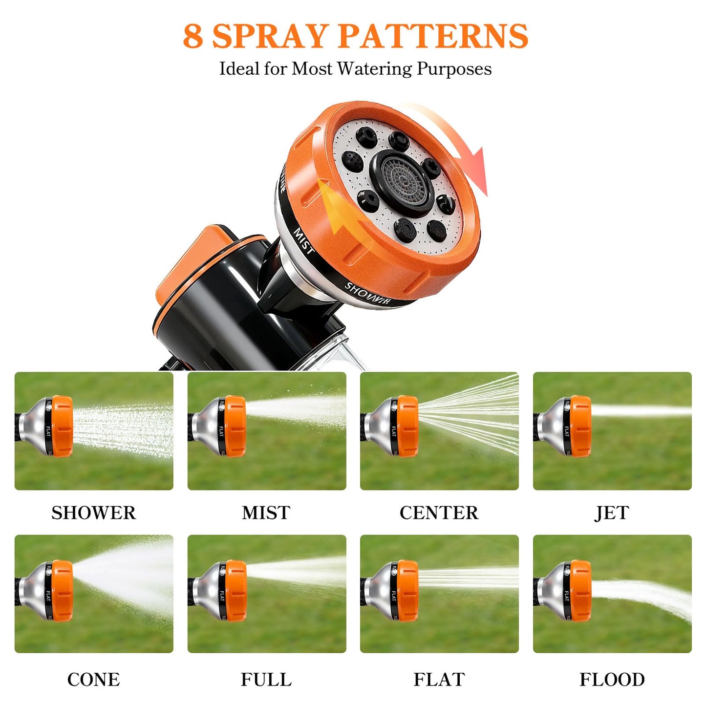 SCHITEC Upgraded Dog Wash Hose Attachment with 100cc Soap Dispenser, 8-in-1 Spray Modes Dog Shampoo Sprayer Nozzle Pet Shower Attachment for Bathing Dogs, Car Wash, Garden Watering