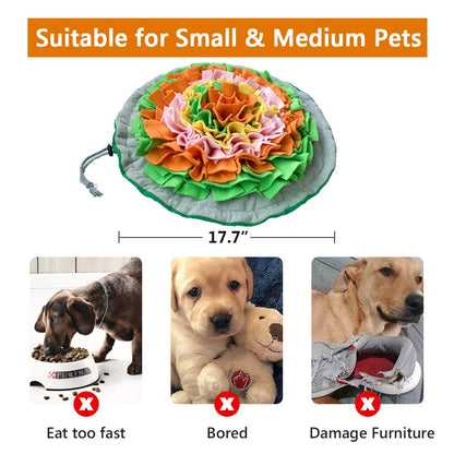 Snuffle Mat for Dogs, Interactive Foraging Puzzle Blanket, Nosework Feeding Bowl Sniffing Pad for Cats Puppies Small Medium Pets