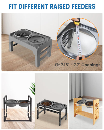 No Spill Dog Water Bowl, Slow Drinking Non Spilling Water Dish, Fits into Elevated Pet Feeder, 30oz Messy Drip Proof Slobber Stopper Water Dispenser for Dogs