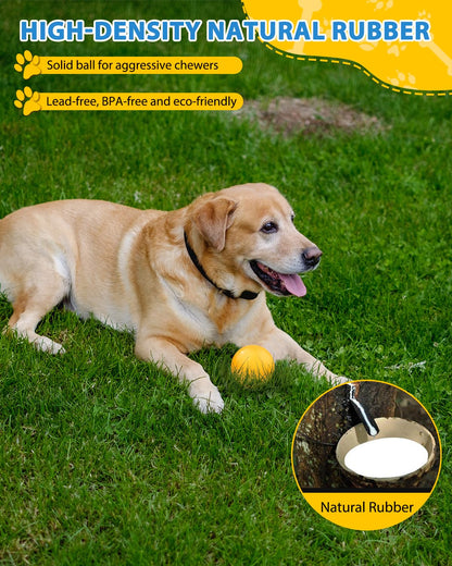 SCHITEC Dog Balls Indestructible, [2 Pack] Solid Rubber Bouncy Fetch Ball for Aggressive Chewers, Durable Chew Toy for Medium Large Dogs