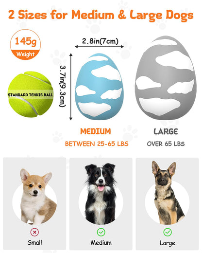 SCHITEC Squeaky Dog Toys for Aggressive Chewers, Tough Rubber Bouncy Balls for Boredom, Durable Pet Chew Toy Ball for Large Medium Breed Dogs (2.8 * 3.7inch)