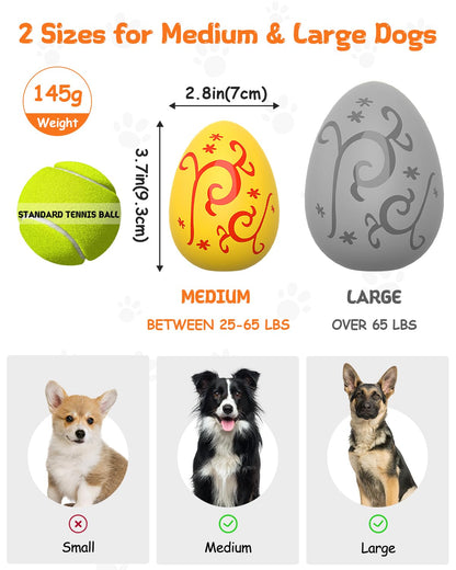 SCHITEC Squeaky Dog Toys for Aggressive Chewers, Tough Rubber Bouncy Balls for Boredom, Durable Pet Chew Toy Ball for Large Medium Breed Dogs (2.8 * 3.7inch)