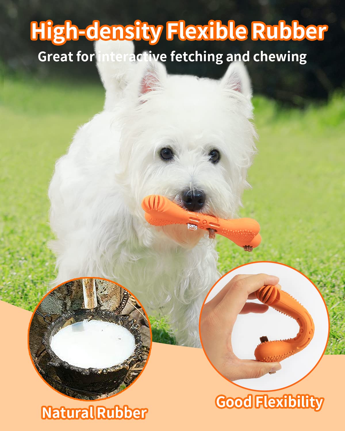 SCHITEC Puppy Chew Toys, [2 Pack] Interactive Treat Dispensing Puzzle Toy for Small Dogs, Tough Rubber Teething Dog Bones for Puppies