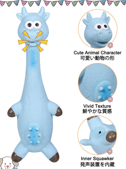 SCHITEC Squeaky Dog Toys, [2 Pack] Squawking Latex Toy with Interactive Squeaker, Squeak Rubber Duck Chicken for Medium Small Dogs