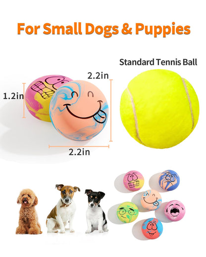 Squeaky Dog Toys, [6 Pack] Interactive Latex Rubber Squeak Ball Toy, Soft Fetch Play Balls for Puppy Small Dogs