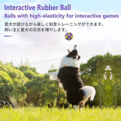 SCHITEC Dog Balls with Bell Sound, [2 Pack] Rubber Bouncy Fetch Ball for Medium Large Dogs, 3” Interactive Pet Chew Toys