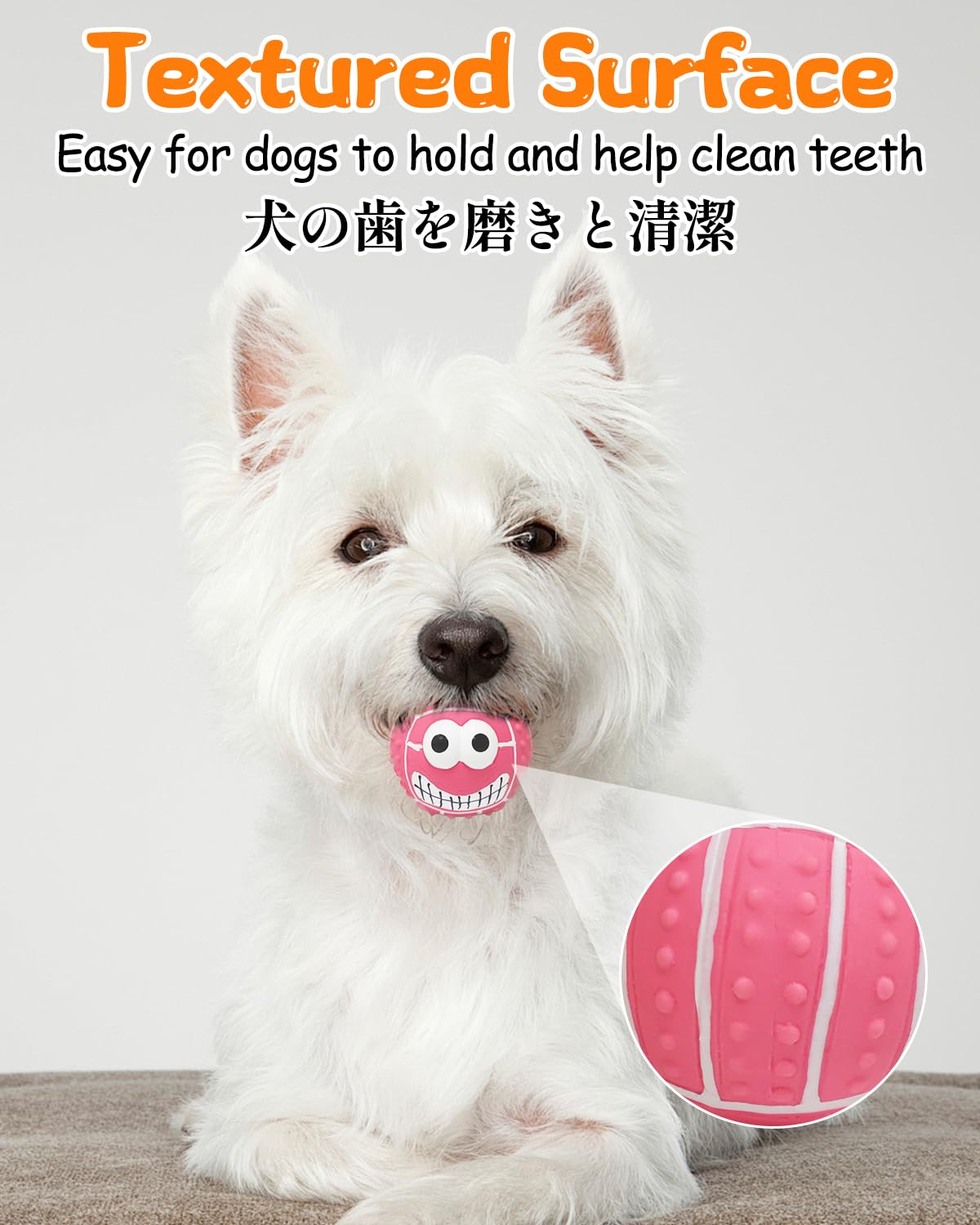 SCHITEC Squeaky Dog Balls, [4 Pack] Cute Interactive Latex Rubber Toys with Squeaker, 2.2'' Soft Bouncy Fetch Ball for Puppy Small Breed Dogs