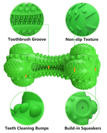 SCHITEC Squeaky Dog Chew Toy for Aggressive Chewers Large Breed, Tough Interactive Teething Rubber Bone for Big Medium Dogs
