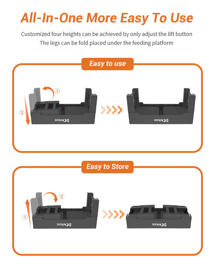 Elevated Dog Bowls, Raised Dog Bowl Stand with Slow Feeder & No Spill Water Bowl, 4 Adjustable Heights for Large Medium and Small Dogs