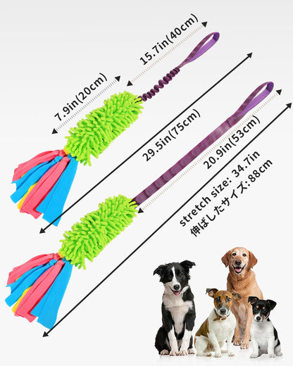 SCHITEC Dog Tug Toy, Bungee Tug of War Rope Toys with Squeaky Sound for Small Medium Large Dogs, Puppy Training Pull Toy for Exercise & Interactive Play Games