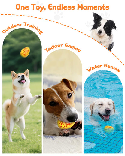 SCHITEC Squeaky Dog Toys for Aggressive Chewers, Tough Rubber Bouncy Balls for Boredom, Durable Pet Chew Toy Ball for Large Medium Breed Dogs (2.8 * 3.7inch)