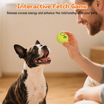 Squeaky Dog Toys for Puppies Small Dogs, [6 Pack] Latex Rubber Interactive Fetch Balls with Squeaker, Funny Puppy Play Ball Toy