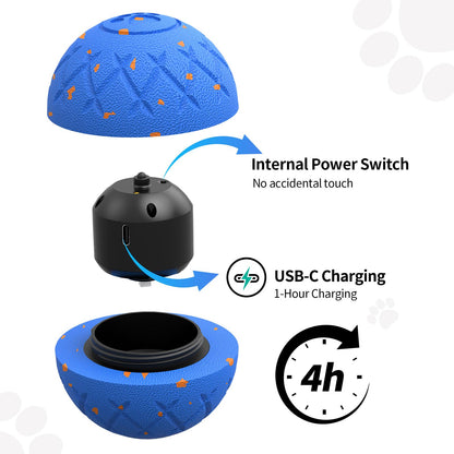 SCHITEC Smart Interactive Dog Toy Ball – Automatic Moving & Bouncing Balls for Large Dogs, Rechargeable Motorized Dog Ball, Stimulating Pet Toy for Active & Bored Medium Large Dogs (Blue)