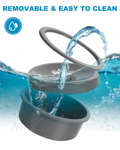 No Spill Dog Water Bowl, Slow Drinking Non Spilling Water Dish, Fits into Elevated Pet Feeder, 30oz Messy Drip Proof Slobber Stopper Water Dispenser for Dogs