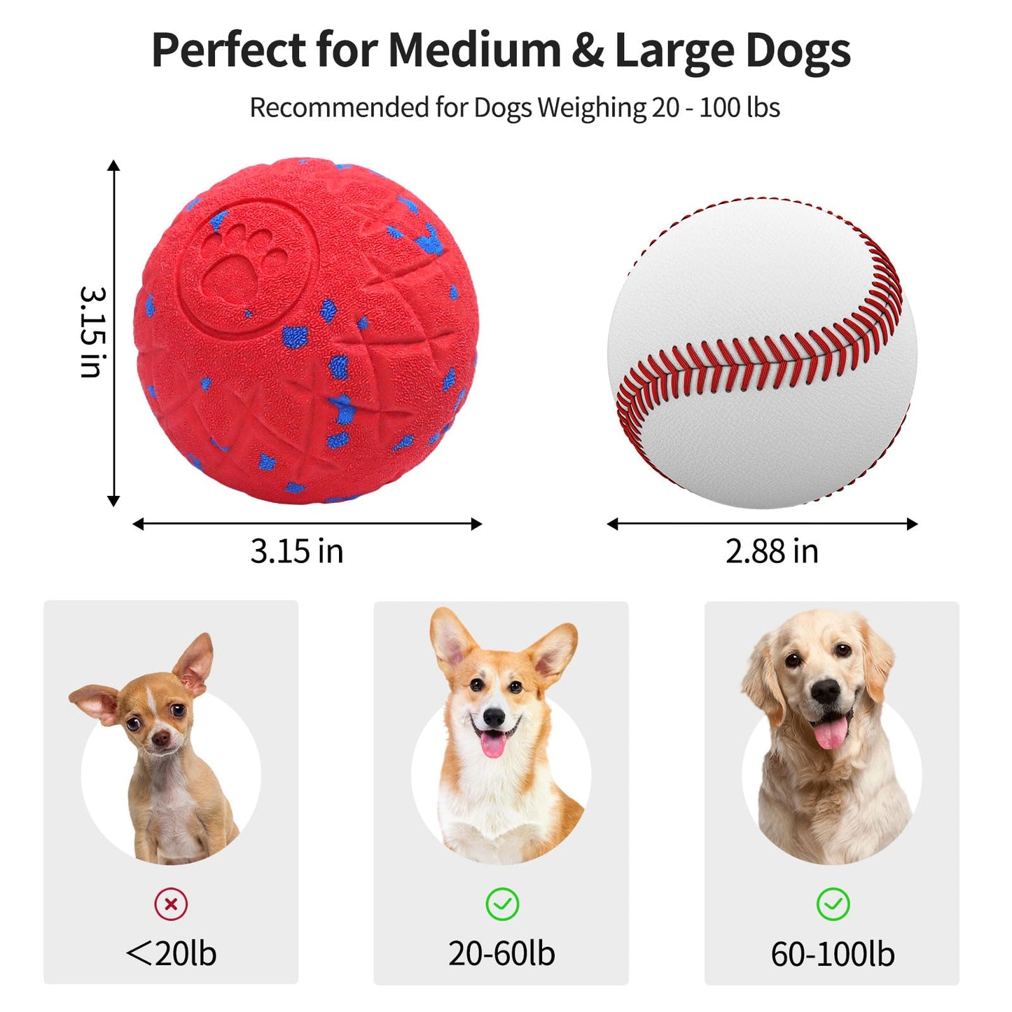 SCHITEC Smart Interactive Dog Toy Ball – Automatic Moving & Bouncing Balls for Large Dogs, Rechargeable Motorized Dog Ball, Stimulating Pet Toy for Active & Bored Medium Large Dogs (Red)