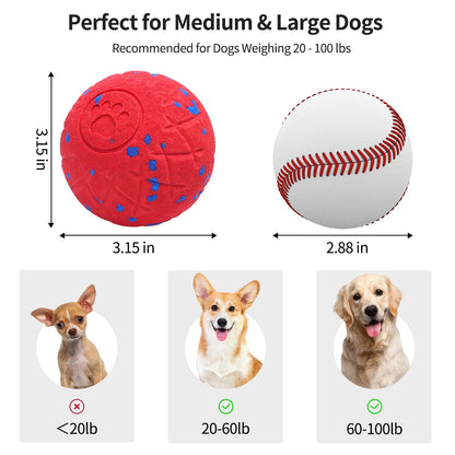 SCHITEC Smart Interactive Dog Toy Ball – Automatic Moving & Bouncing Balls for Large Dogs, Rechargeable Motorized Dog Ball, Stimulating Pet Toy for Active & Bored Medium Large Dogs (Red)